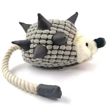Игрушка Flamingo Hedgehog Plush с веревочным хвостом, для собак, с пищалкой, 45х10х15 см