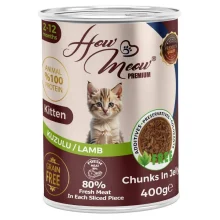 Влажный полнорационный корм HowMeow Kitten с ягненком для котят, 400 г