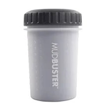 Лапомойка DEXAS MudBuster средняя с крышкой, для собак, высота 15 см, диаметр 10 см, светло-серая