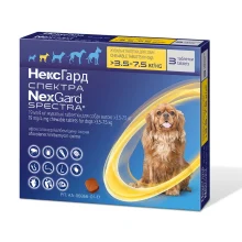 Таблетки Boehringer Ingelheim NexGard Spectra против паразитов для собак S, 3.5-7.5 кг, цена за 1 таблетку