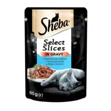 Влажный корм Sheba Selection in Sauce для кошек, с океанической рыбой в соусе, 85 г