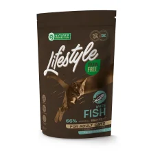 Беззерновой сухой корм Natures Protection Lifestyle Adult Cat White Fish для взрослых кошек, с белой рыбой, 400 г