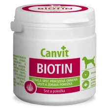 Витаминная добавка Canvit Biotin for Dogs для восстановление шерсти во время линьки у собак, 100 г