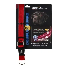 Комплект AnimAll VetLine Double Guard ошейник с противопаразитарной лентой для собак, 25 мм, 400 - 500 мм, красный