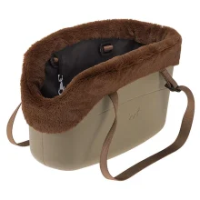 Мягкая сумка-переноска Ferplast With-Me Bag Winter Sand для мелких собак до 8 кг, коричневая, 43.5×21.5×27 см