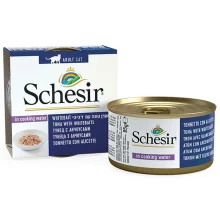Консервы Schesir Tuna Whitebait Rice для кошек, тунец с мальками и рисом в собственному соку, банка 85 г