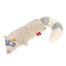 Мягкая игрушка GiGwi Plush, для собак, плюшевый енот, с пищалкой, текстиль, 17 см