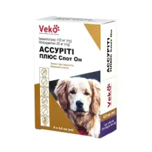 Капли Veko Assurity Plus Spot On против паразитов для собак весом 25–40 кг, 3×4.0 мл, цена за 3 пипетки