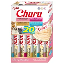 Ласощі INABA "Churu" для котів, вершковий мус "Різновиди морепродуктів", 20 шт, 280 г
