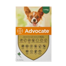 Капли от блох, отодектоза, саркоптоза, демодекоза Bayer Advocate для собак до 4 кг, цена за 1 пипетку