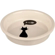 Миска Trixie Cat для кошек, керамика, белая, 0,25 л/13 см