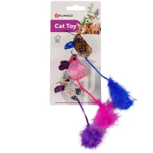 Набор игрушек Flamingo Mohaire Mouse Glamour шерстяная мышь с кошачьей мятой, для кошек, 3 шт