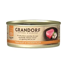 Консервы Grandorf Tuna Fillet&Chiken Breast для кошек, филе тунца с куриной грудкой, 70 г