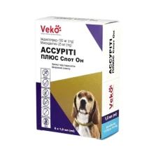 Капли Veko Assurity Plus Spot On против паразитов для собак весом 4–10 кг, 3×1.0 мл, цена за 3 пипетки