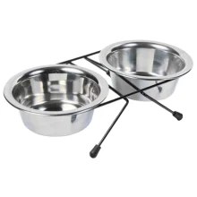 Подставка с мисками Trixie для кошек, металл, 2×0.45 л