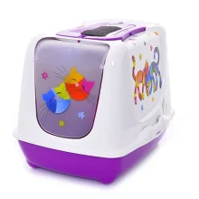 Туалет Moderna Trendy Cat Friends Forever для кошек c фильтром и совком, фиолетовый, 50 х 39 х 37 см