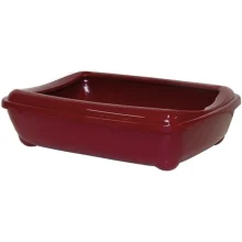 Туалет Moderna Arist-O-Tray Jumbo с бортиком для кошек, бордовый, 57×43×16.3 см