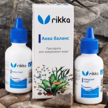 Набор Rikka для запуска и ухода за аквариумом Аква баланс, Аква старт 50 мл, Быстрый старт 50 мл