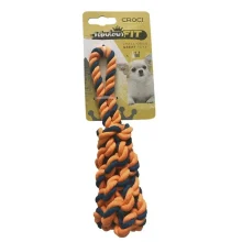 Игрушка Croci плетеная кость из каната для мелких собак, оранжевая, 19 см