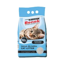 Бентонитовый наполнитель Super Benek Compact для кошачьего туалета, без аромата, 10 л