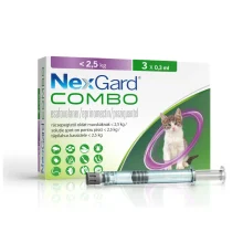 Капли Boehringer Ingelheim NexGard Combo против паразитов для кошек до 2.5 кг, S, цена за 1 шприц