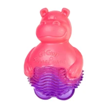 Игрушка GiGwi Suppa Puppa, для щенка, для зубов, бегемотик с пищалкой, резина, 9 см