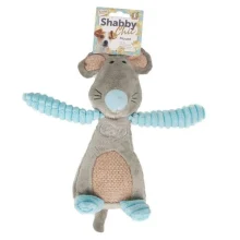 Игрушка Flamingo Shabby Chic Mouse для собак, с пищалкой, 25х12 см