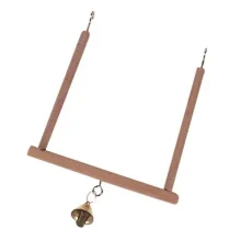 Качели Flamingo Wooden Swing для птиц, деревянные с колокольчиком, размер S