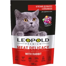 Влажный корм Леопольд Premium Мясной деликатес для кошек, с кроликом, 100 г