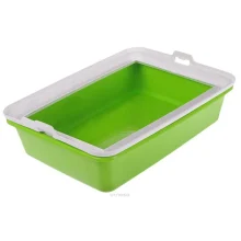 Туалет MPS Hydra Mini Green для кошек, с рамкой, зеленый, 43×31×12 см