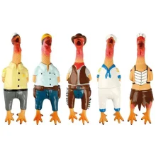 Игрушка Flamingo Chicken Village People для собак с пищалкой, латекс, 24х7х5 см