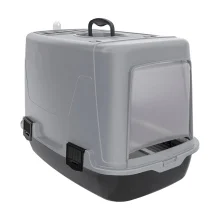 Туалет закрытый Irak Plast для кошек, черно-серый, 60×38.5×40.5 см