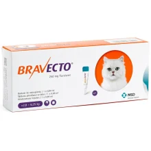 Капли Bravecto Spot On от блох и клещей для кошек средних размеров весом от 2,8 до 6,25 кг, 1 пипетка, 250 мл