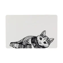 Коврик под миску Trixie Zentangle для котов, белый/черный, 44 х 28 см