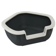 Угловой открытый туалет Ferplast Litter Tray Dama для кошек, 57,5x51,5x42 см