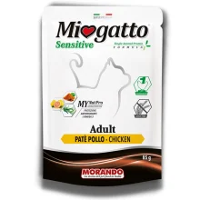 Монопротеиновый беззерновой влажный корм Morando MioGatto Sensitive Monoprotein для кошек, курица, 85 г
