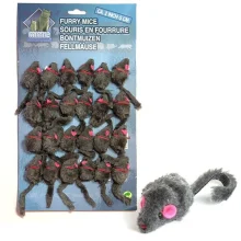 Игрушка Flamingo Furry Mouse Grey для кошек, мышь серая, плюш, 5 см