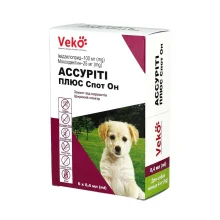 Капли Veko Ассурити Плюс против паразитов для собак до 4 кг, 6 пипеток, 0.4 мл