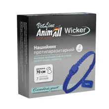 Ошейник AnimAll VetLine Wicker для кошек и собак, противопаразитарный, индиго (синий), 70 см