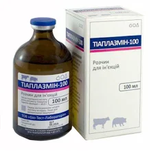 Раствор для инъекций BioTestLab Тиаплазмин-100 при энзоотической пневмонии, дизентерии для КРС, 100 мл