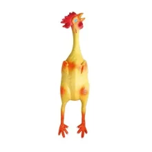 Игрушка Flamingo Latex Chiken для собак, курица с пищалкой, латекс, 11х8х49 см