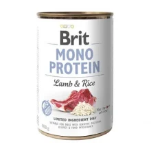 Консерва Brit Mono Protein Dog, для собак, с яненком и темным рисом, 400 г