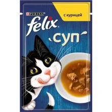 Влажный корм Purina Felix Soup для кошек, суп с курицей, 48 г