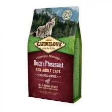 Сухой корм Carnilove Cat Hairball Controll, для кошек, для выведения шерсти, утка, фазан, 2 кг