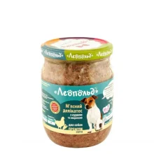 Консервы Леопольд Мясные деликатесы для собак с курицей и морковью, 500 г
