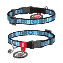 Ошейник для кошек WAUDOG Nylon с QR паспортом, рисунок "Этно" ширина 10 мм, длина 20-30 см