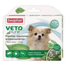 Капли Beaphar Veto Pure Spot от блох, клещей и комаров для собак до 15 кг, био натуральные, цена за 1 пипетку