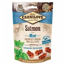 Лакомство Carnilove Cat Crunchy Snack, для кошек, лосось, мята, 50 г