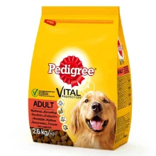 Сухой корм Pedigree для взрослых собак, с говядиной и птицей, 2.6 кг