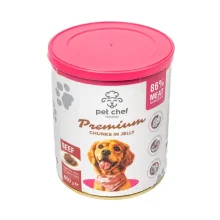 Консервы Pet Chef Beef для взрослых собак, кусочки в желе, с говядиной, 800 г
